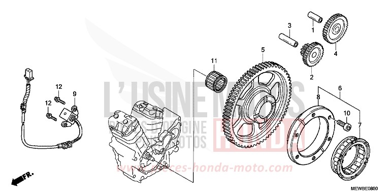 PULSE GENERATOR/STARTING CLUTCH for Deauville ABS CARNELIAN RED METALLIC (R296) from 2011